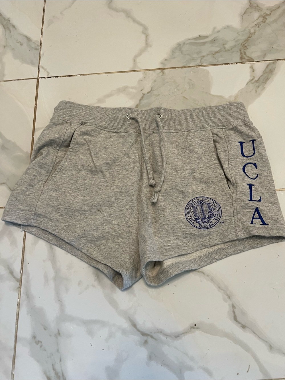 UCLA Women's Gray Athletic Lounge Shorts with Drawstring